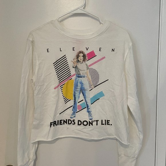 Stanger Things Eleven Friends Don't Lie Long Sleeve T shirt - Picture 2 of 5
